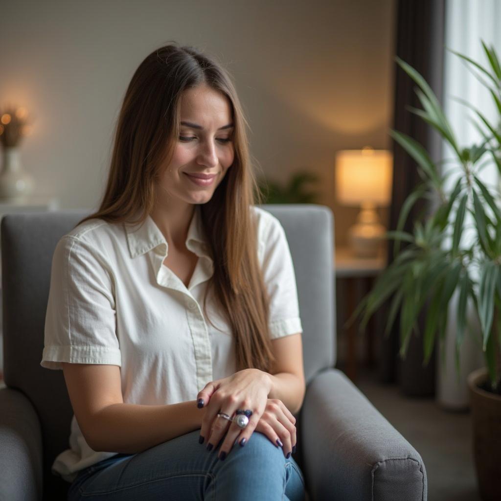 A hypnotherapy session is visibly in progress, illustrating what happens during a typical session.