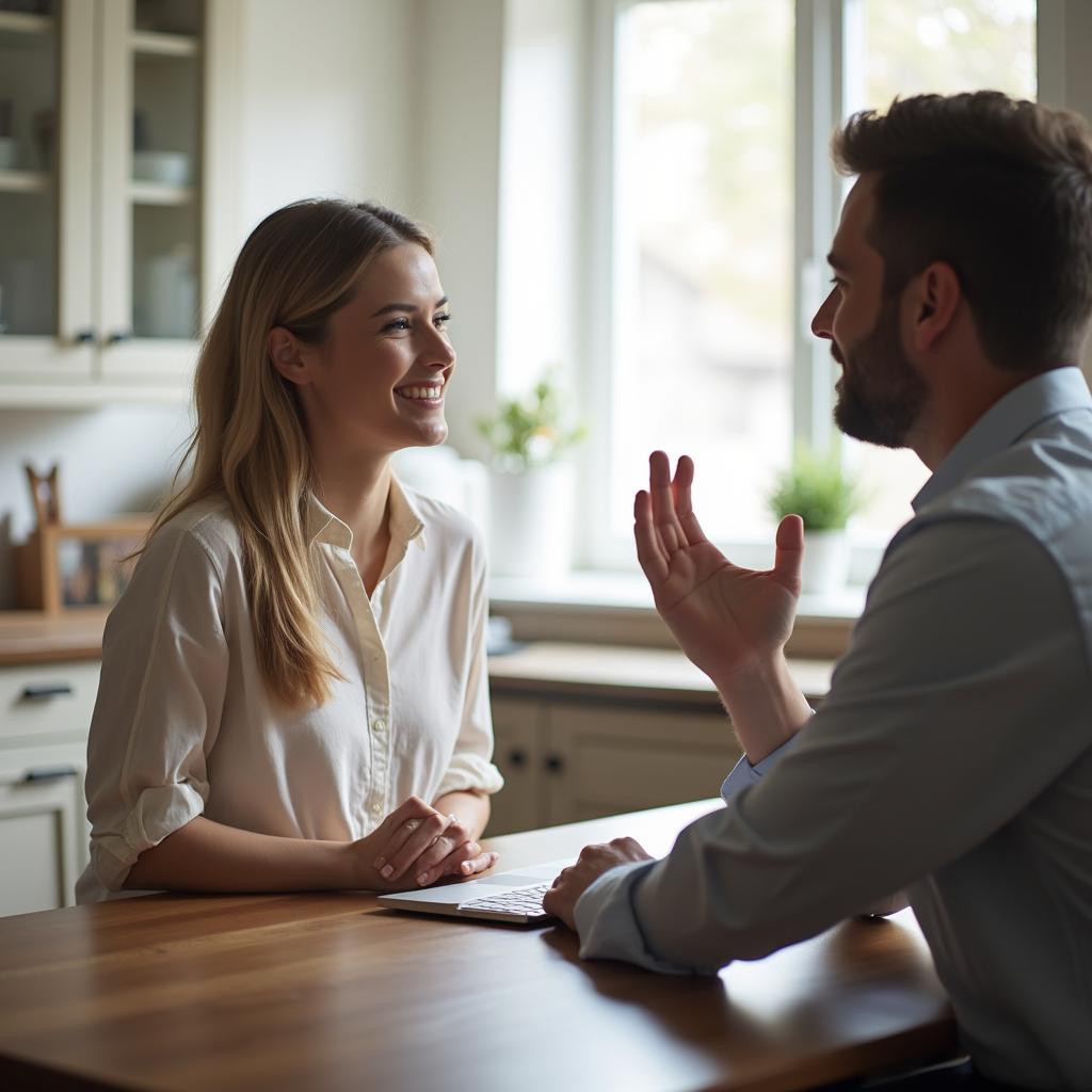 A supportive habit-change around mindful routines and healthy decision-making, such as a calm kitchen table or private consultation scene for Everleigh Hypnosis readers in Dayton, OH.
