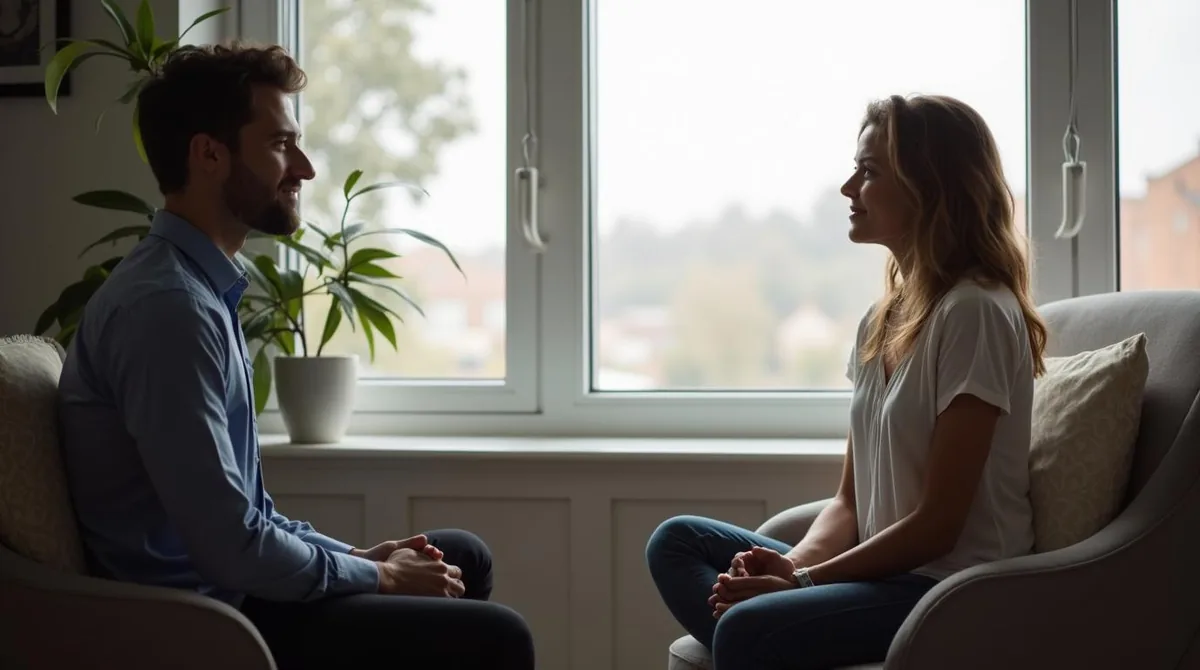 Calm hypnotherapy consultation visual for mindfulness and stress support in Dayton